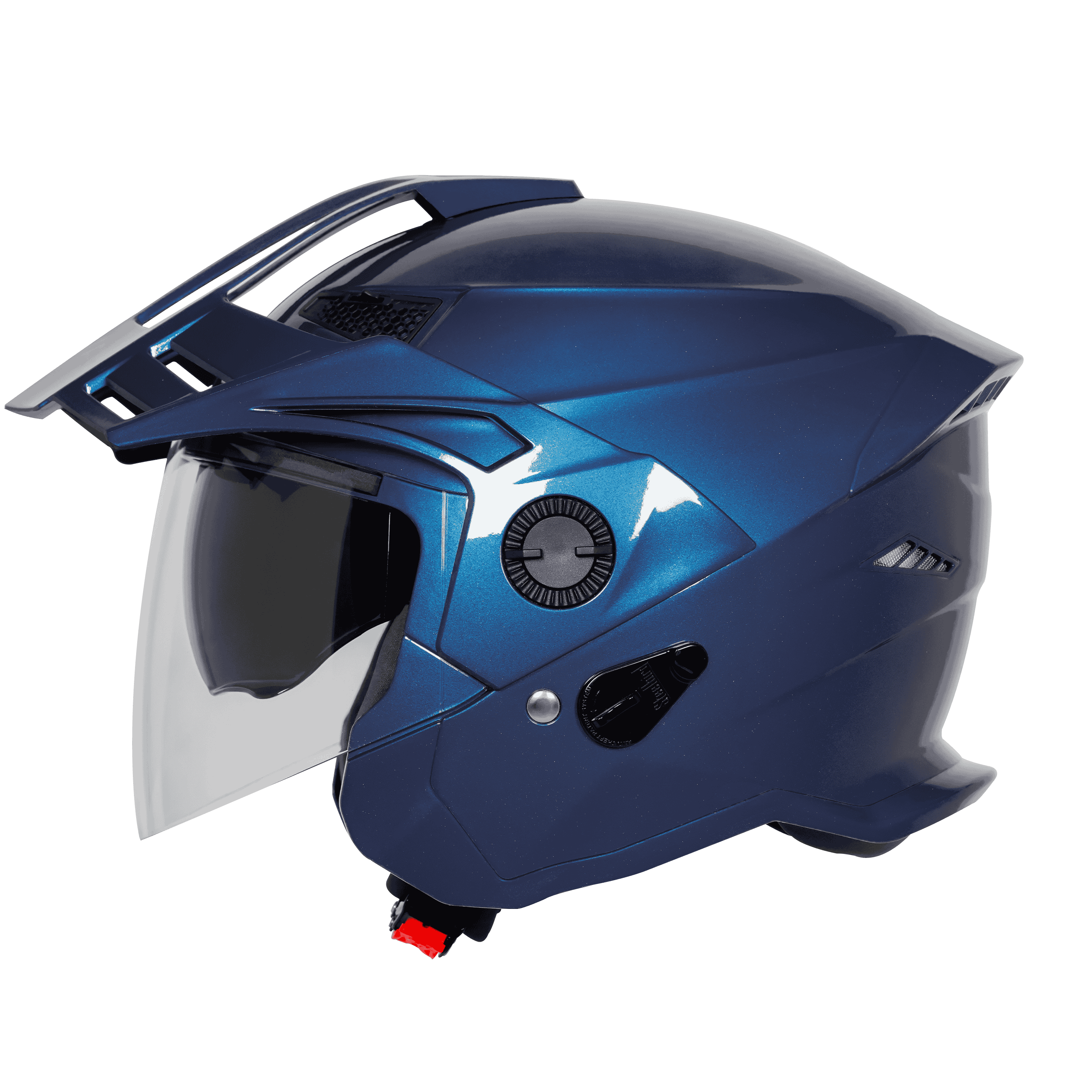 STEELBIRD SBH-23 ISS AVA GLOSSY HONDA BLUE WITH PEAK C/V (M)