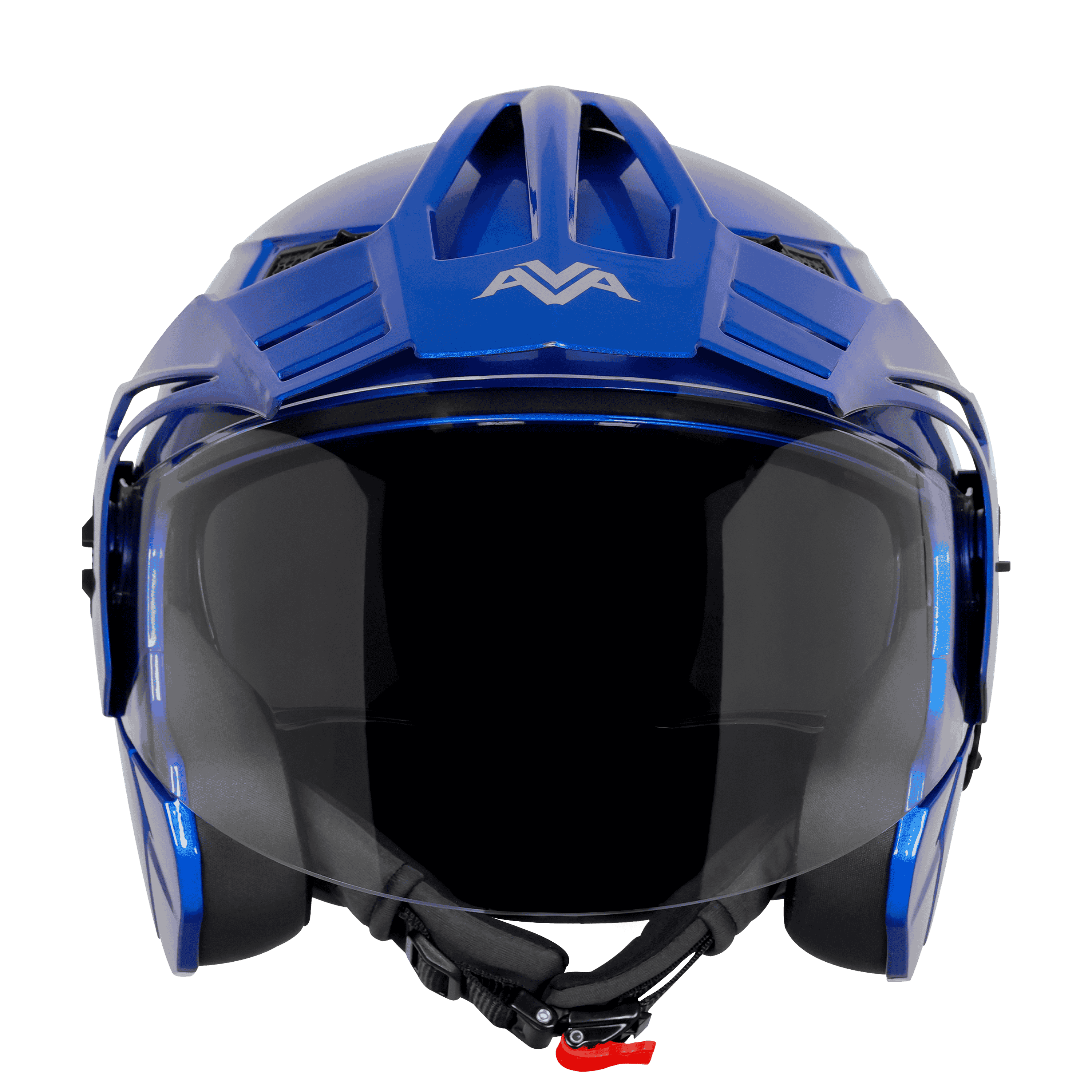 STEELBIRD SBH-23 ISS AVA GLOSSY YAMAHA BLUE WITH PEAK C/V (L)