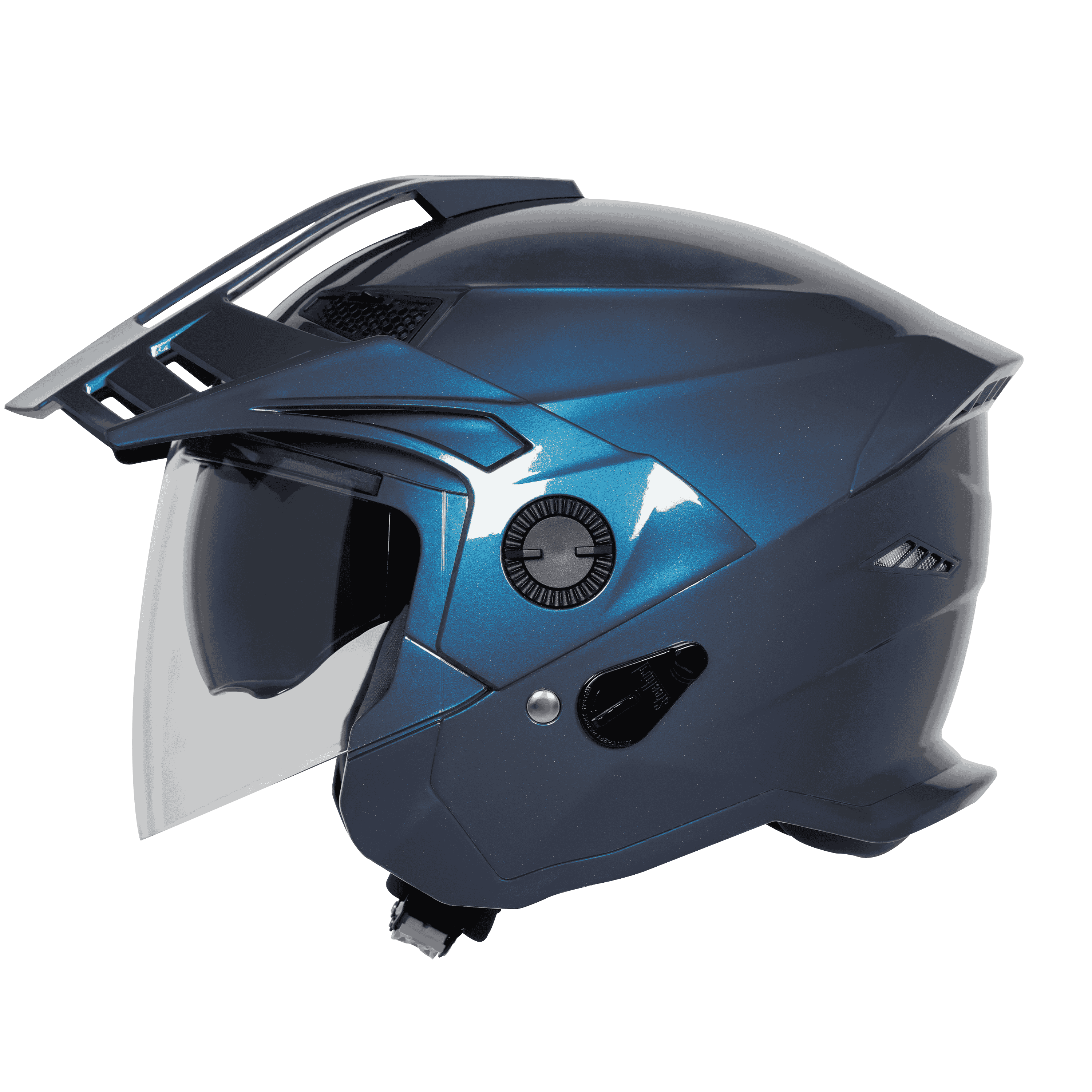 STEELBIRD SBH-23 ISS AVA GLOSSY INDIGO BLUE WITH PEAK C/V (L)