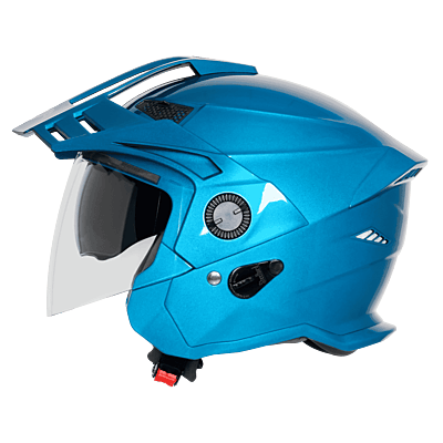 STEELBIRD SBH-23 ISS AVA GLOSSY CYAN GREEN WITH PEAK C/V (L)