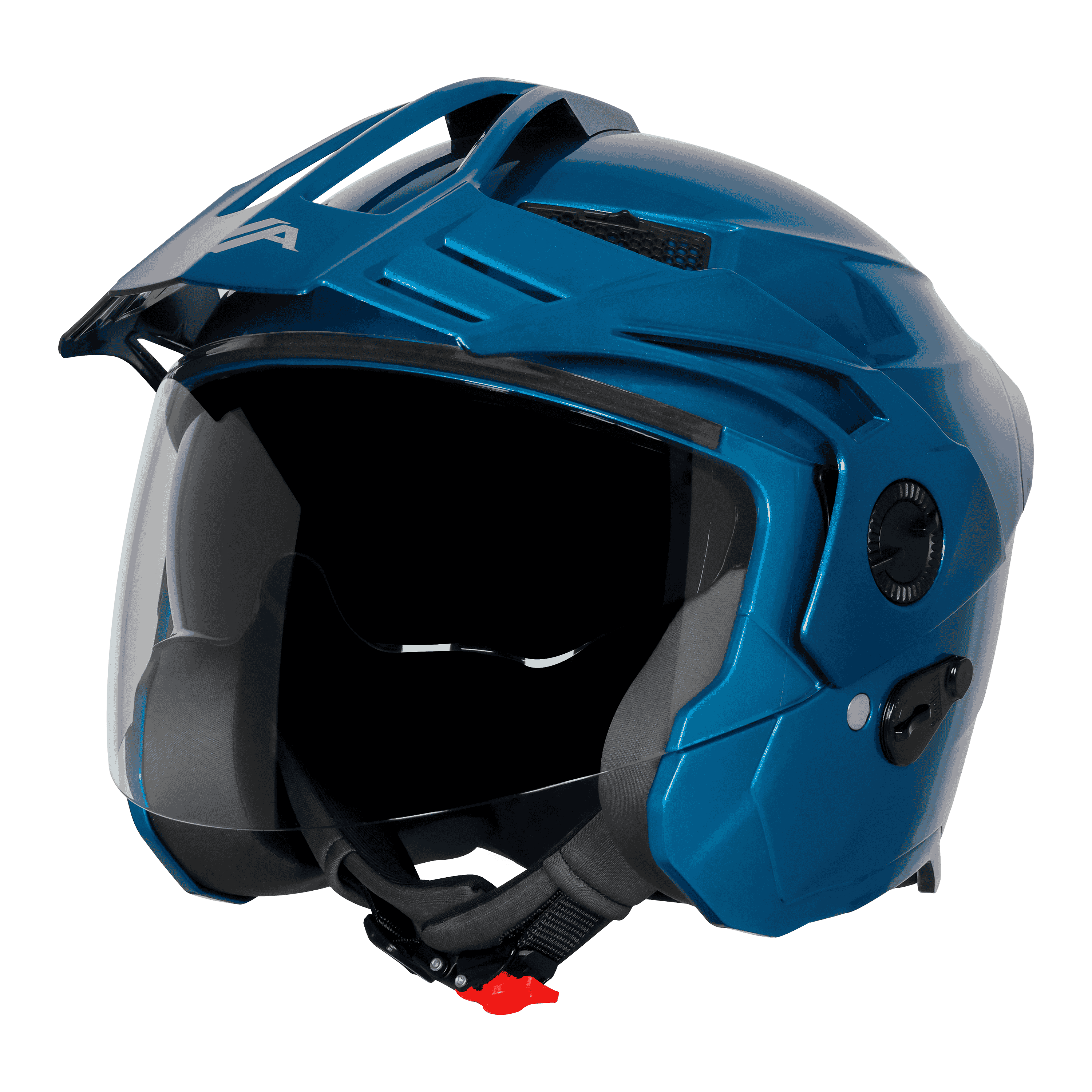 STEELBIRD SBH-23 ISS AVA GLOSSY CYAN GREEN WITH PEAK C/V (L)