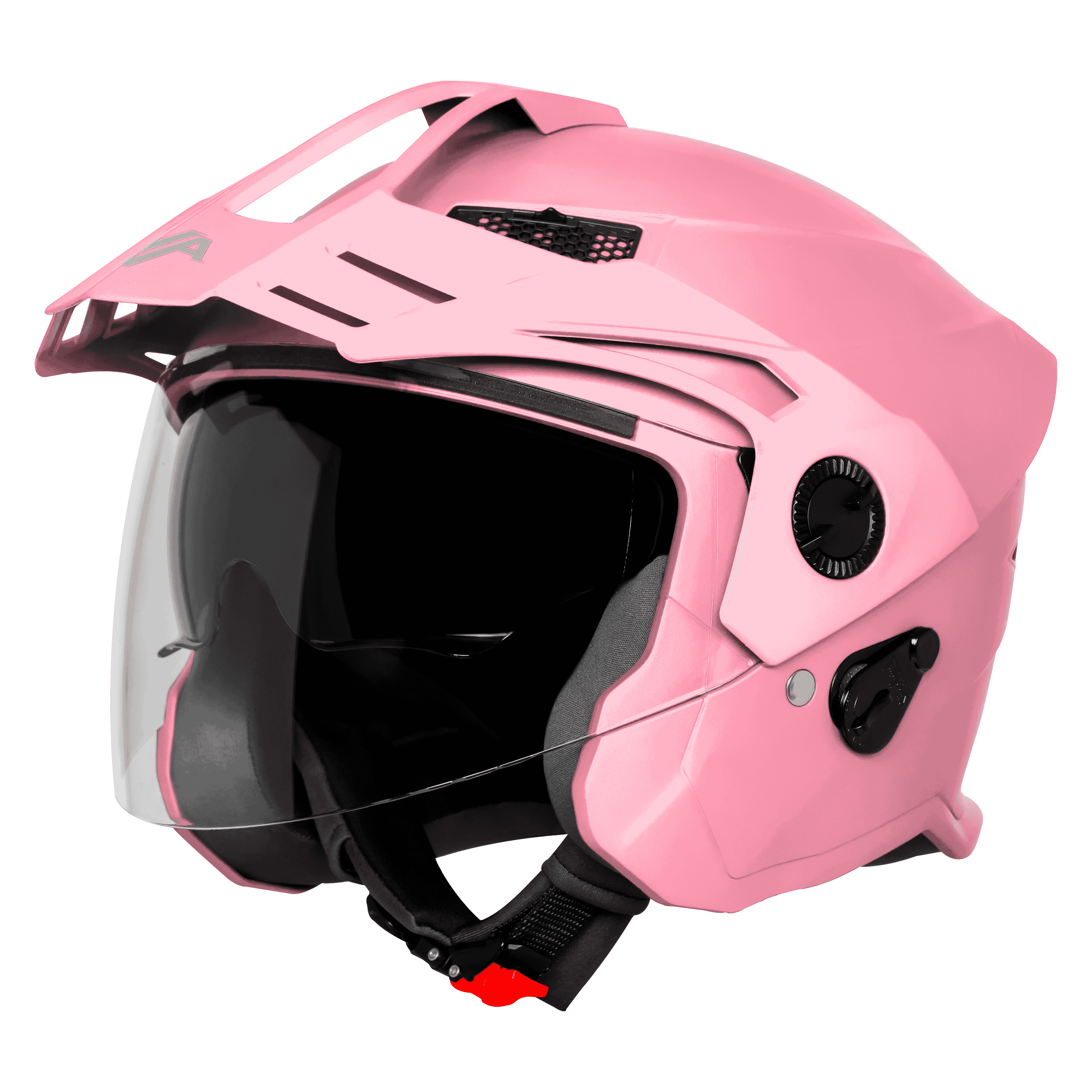 STEELBIRD SBH-23 ISS AVA GLOSSY BABY PINK WITH PEAK C/V (M)