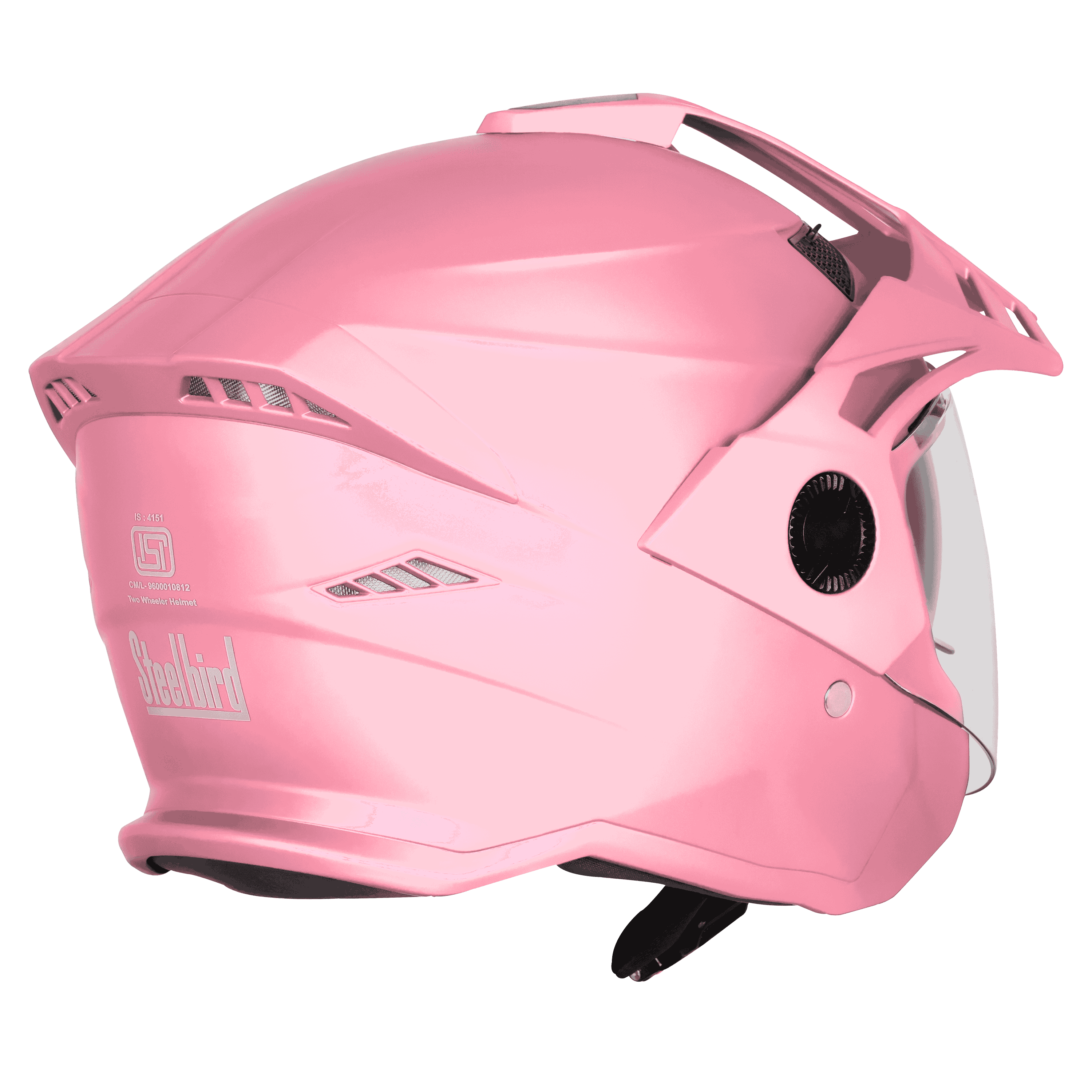 STEELBIRD SBH-23 ISS AVA GLOSSY BABY PINK WITH PEAK C/V (M)