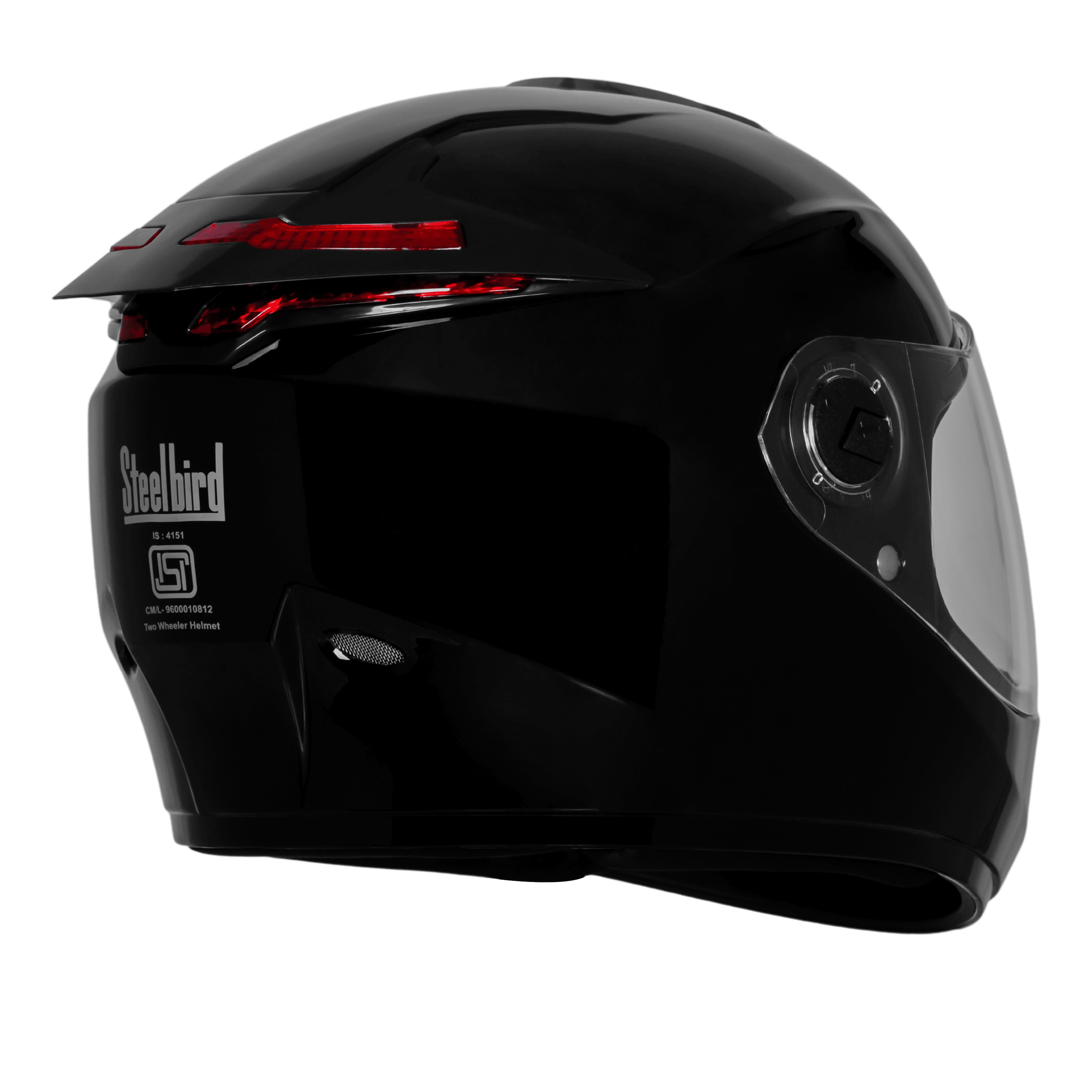 STEELBRID SBH-62 ZOOM RF GLOSSY BLACK C/V 600 MM (EXTRA FREE SMOKE VISOR)