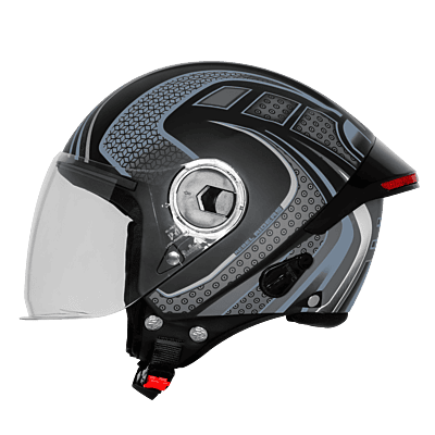 STEELBIRD SBH-64 ZIP RF REBEL RIDERS MATT BLACK/GREY C/V 600 MM