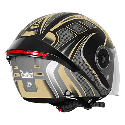 STEELBIRD SBH-64 ZIP RF REBEL RIDERS MATT BLACK/DESERT STROME C/V 600 MM