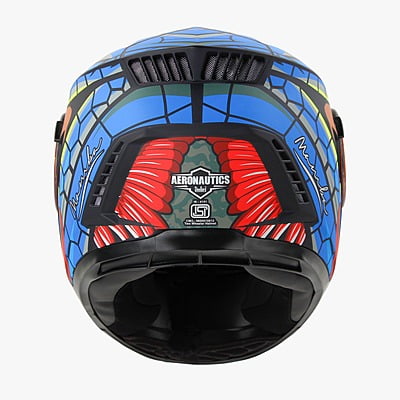 STEELBIRD SBH-40 ISS MAMBA GLOSSY BLACK/BLUE C/V 580 MM (HIGH END)