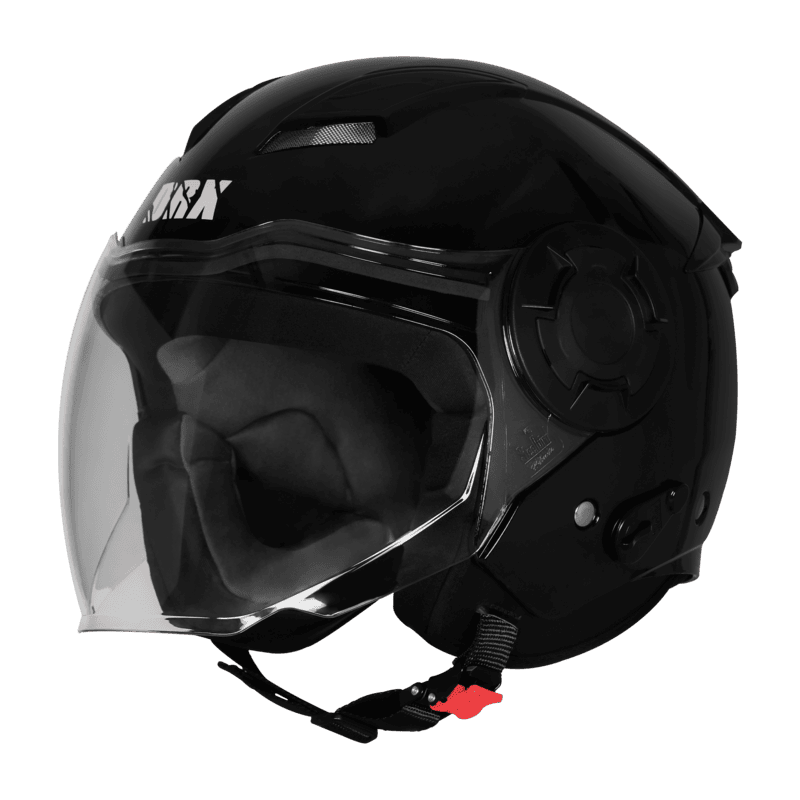 STEELBIRD SBH-73 DRX RF GLOSSY BLACK 600 MM WITH EXTRA SOMKE VISOR
