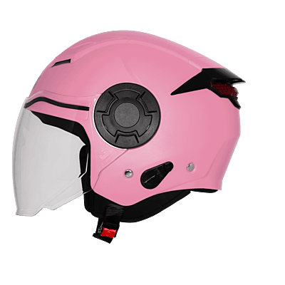 STEELBIRD SBH-73 DRX RF GLOSSY BABY PINK 580 MM WITH EXTRA SOMKE VISOR