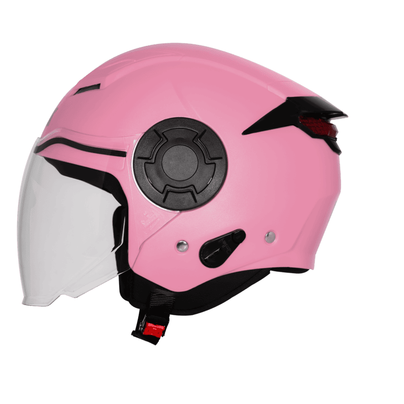 STEELBIRD SBH-73 DRX RF GLOSSY BABY PINK 580 MM WITH EXTRA SOMKE VISOR