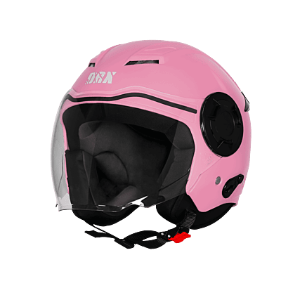 STEELBIRD SBH-73 DRX RF GLOSSY BABY PINK 600 MM WITH EXTRA SOMKE VISOR