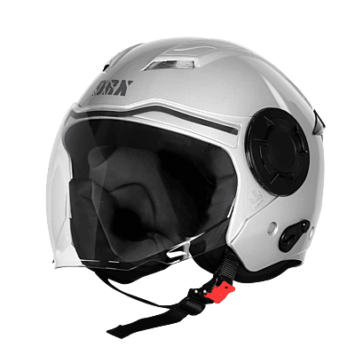 STEELBIRD SBH-73 DRX RF GLOSSY SILVER 580 MM WITH EXTRA SOMKE VISOR
