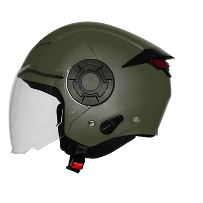 STEELBIRD SBH-73 DRX RF MATT BATTLE GREEN 580 MM WITH EXTRA SOMKE VISOR