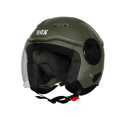 STEELBIRD SBH-73 DRX RF MATT BATTLE GREEN 580 MM WITH EXTRA SOMKE VISOR