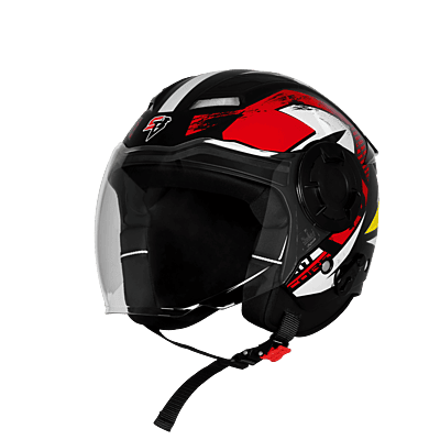STEELBIRD SBH-73 DRX RF CORE GLOSSY BLACK/RED 600 MM
