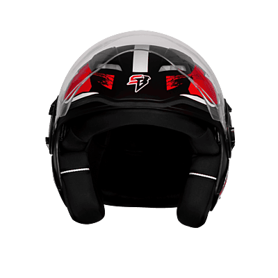 STEELBIRD SBH-73 DRX RF CORE GLOSSY BLACK/RED 600 MM