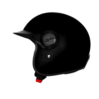 STEELBIRD SBH-65 VINTAGE DOT 3.0 GLOSSY BLACK C/V 600 MM WITH EXTRA PEAK