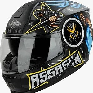 STEELBIRD SBH-40 ISS ASSASIN MATT BLACK/BLUE C/V 580 MM