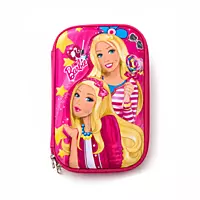 3D Barbie Theme Double Zipper Pencil Pouch for Girls | Hard Shell EVA Stationery Case