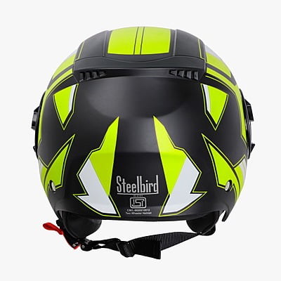 STEELBIRD SBH-31 DRX ISS PACE GLOSSY BLACK/NEON C/V (L)