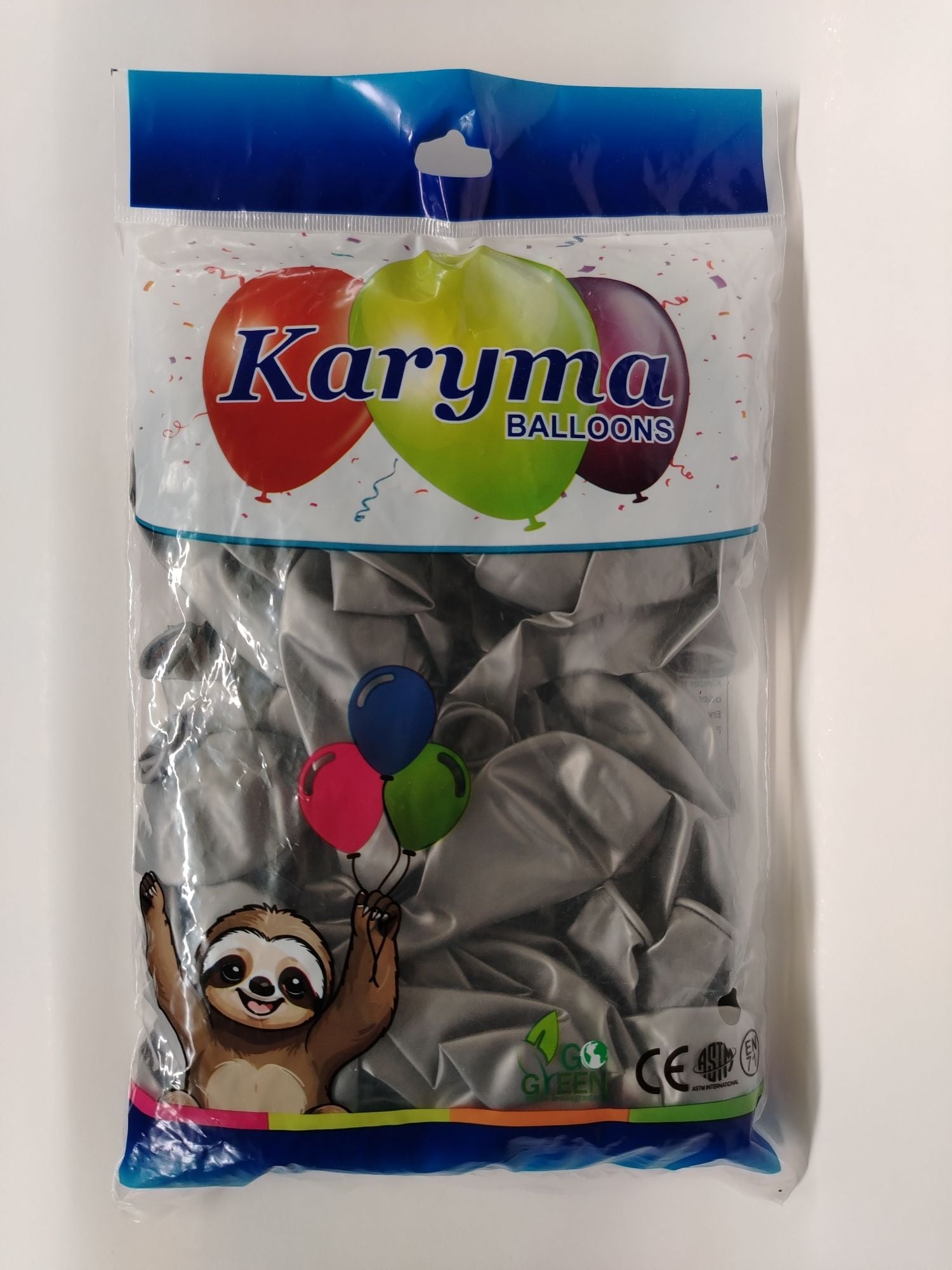 GLOBO #12 PLATEADO KARYMA BALLOONS (50 UDS)