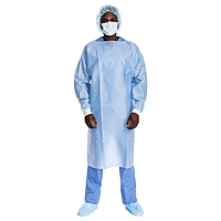 Halyard Protective Procedure Gown Blue One Size Fits Most NonSterile Disposable (69600)