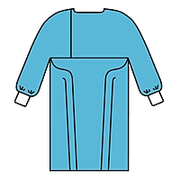 Halyard Protective Procedure Gown Blue One Size Fits Most NonSterile Disposable (69600)