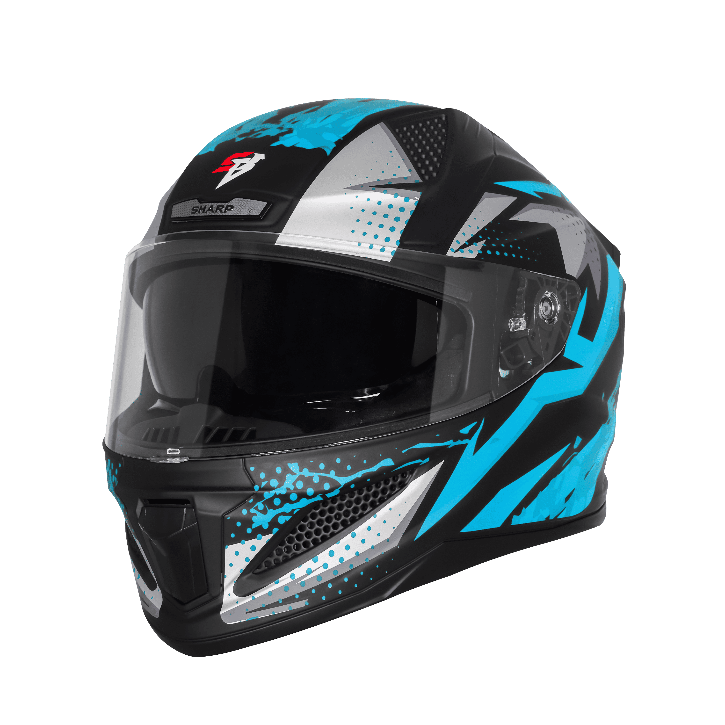 STEELBIRD SBH-25 SHARP ISS ALBUS GLOSSY BLACK/CYAN GREEN C/V 600 MM