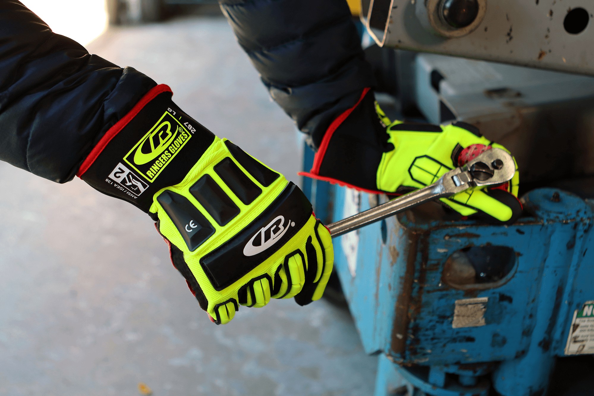 Heavy Duty Oil Resistant Impact Gloves Ansell Ringers R267