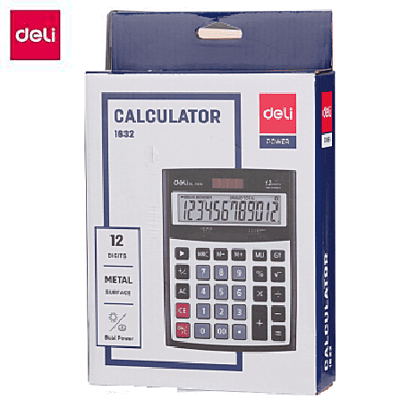 DELI Desktop Calculator - Dark Grey