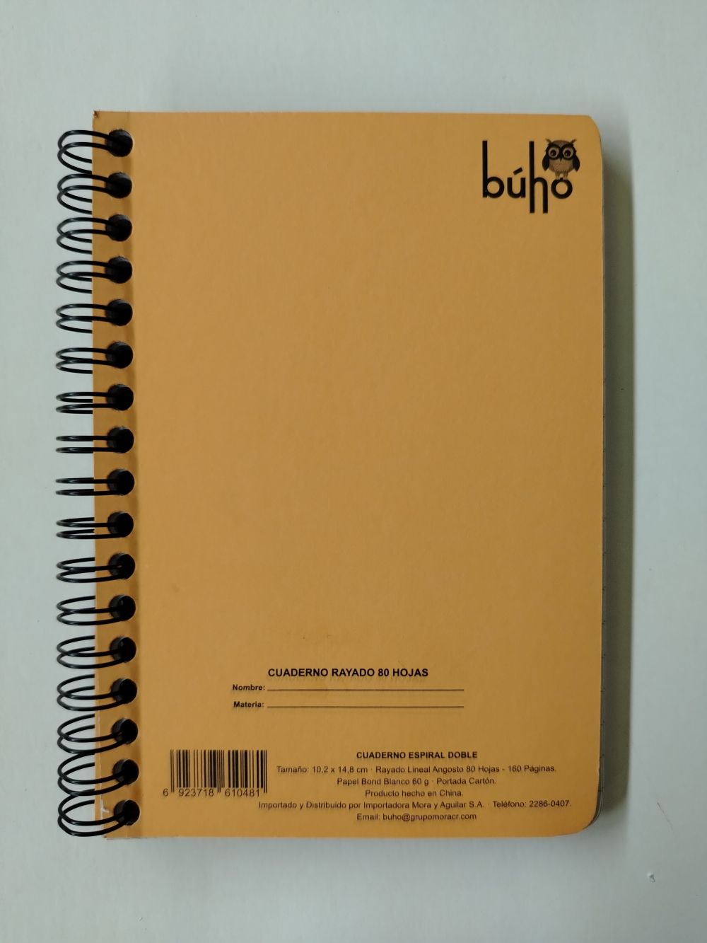 LIBRETA RESORTES KRAFT BUHO 104-80 HOJAS (10 X14 CM)MINI