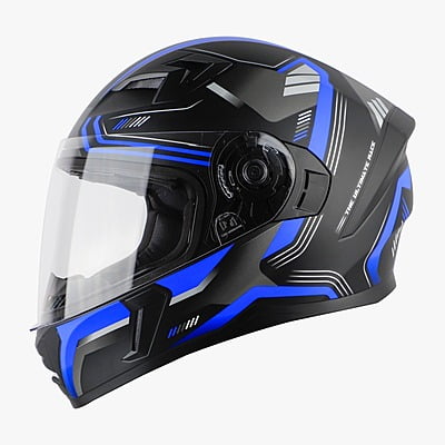 STEELBIRD SBA-21 RAPTOR ULTIMATE RACE GLOSSY BLACK/BLUE C/V (M)