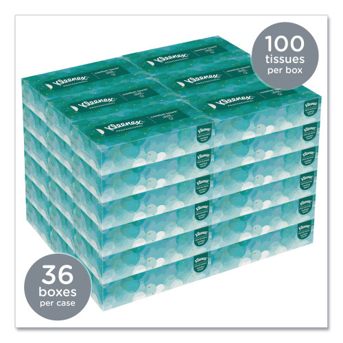 Kleenex Facial Tissue, 2-Ply, White, 100 Sheets/Box - 36 Boxes/Case