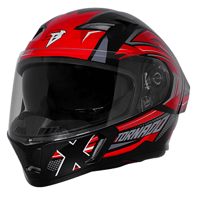 STEELBIRD SBA-11 TORNADO ISS T1 MATT BLACK/RED C/V 580 MM WITH EXTRA SMOKE VISOR-DOT CERTIFIED