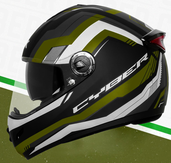 STEELBIRD SBH-34 ROX ISS RF CYBER MATT BLACK/BATTLE GREEN C/V 580 MM (L)