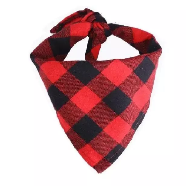 Classic Plaid Pet Bandana Scarf Triangle