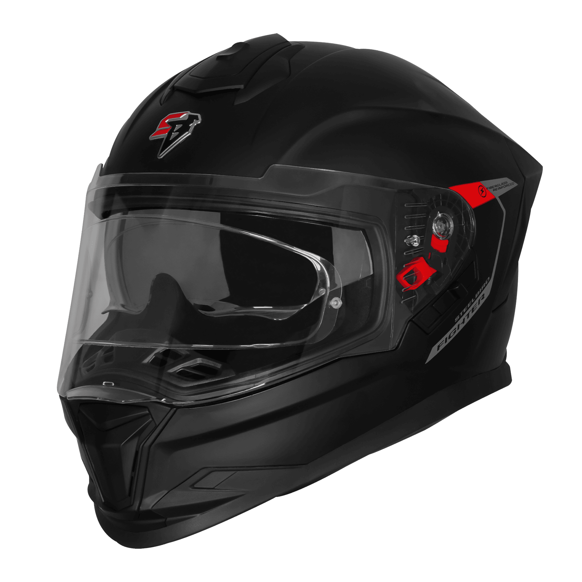 STEELBIRD SB-120 ISS FIGHTER ECE 22.06 GLOSSY BLACK/GREY C/V 590 WITH OUTER+INNER CH.VISOR+PINLOCK 30+ D.RING