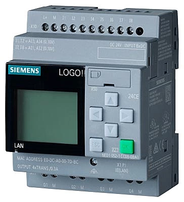 6ED1052-1CC08-0BA2, Siemens LOGO! 24CE, 8DI(4AI)/4DO, 400 Blocks