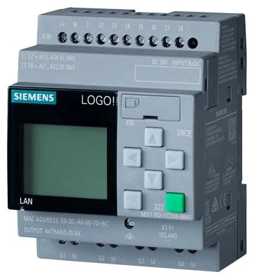 6ED1052-1CC08-0BA2, Siemens LOGO! 24CE, 8DI(4AI)/4DO, 400 Blocks