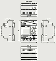 LOGO! 12/24RCE, logic module, display power supply / I/O: 12/ 24 V DC/relay, 8 DI (4 AI)/4 DO, memory 400 blocks
