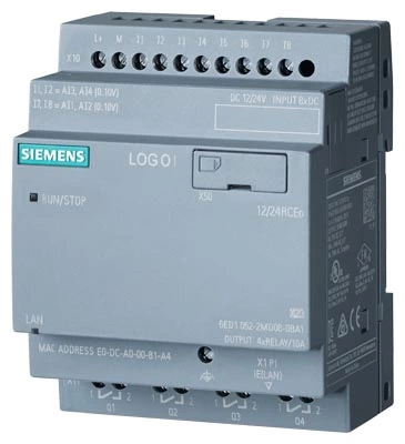6ED1052-2MD08-0BA2, Siemens LOGO!12/24RCEO, 8DI(4AI)/4DO,400 Blocks