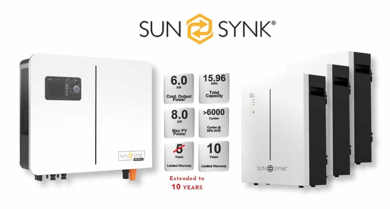 6.0 kW SUNSYNK Hybrid - SUNSYNK Combo, c/w 3 x 5.32 W kWh Lithium Batteries 6.0 kW SUNSYNK Hybrid - SUNSYNK Combo, c/w 3 x 5.32 W kWh Lithium Batteries