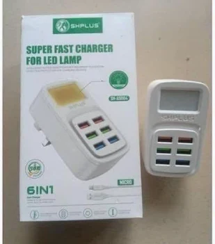 SHplus 6 IN 1 Super Fast Charger For Led Lamp (SH-A5004)