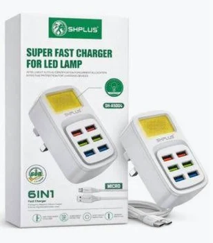 SHplus 6 IN 1 Super Fast Charger For Led Lamp (SH-A5004)