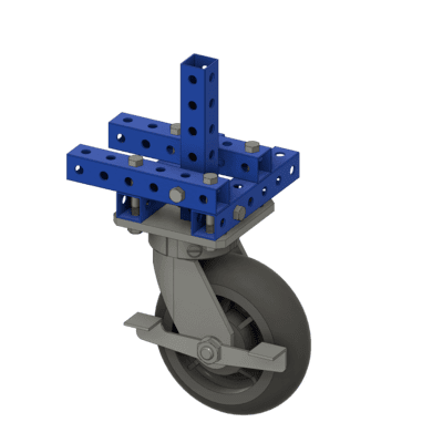 6"Donut Swivel Plate Caster Gray W/Side Brake-N/M