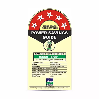 Energy Efficient Blue Star G Smart Wi-Fi Series ID518GNURS Inverter Split AC-1.5 Ton 5 Star
