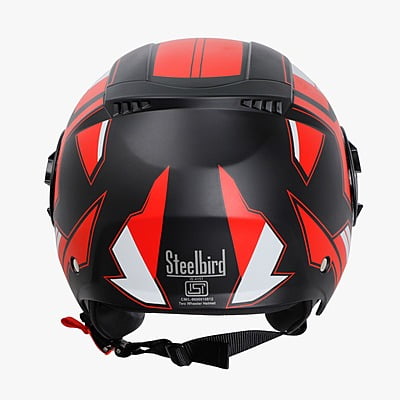 STEELBIRD SBH-31 DRX ISS PACE GLOSSY BLACK/RED C/V (L)