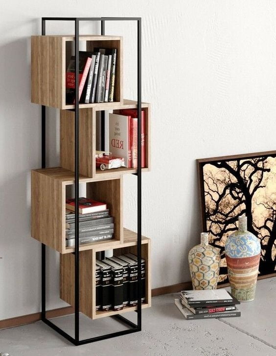 VILLA INDUSTRIAL STYLE METAL AND WOOD BOOKSHELF VILLA INDUSTRIAL STYLE METAL AND WOOD BOOKSHELF