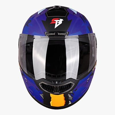 STEELBIRD SBA-7 WINNER GLOSSY BLACK/BLUE C/V (M)