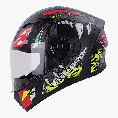 STEELBIRD SBA-21 RAPTOR PANTHA GLOSSY BLACK/REDNEON  C/V 580 MM (M)